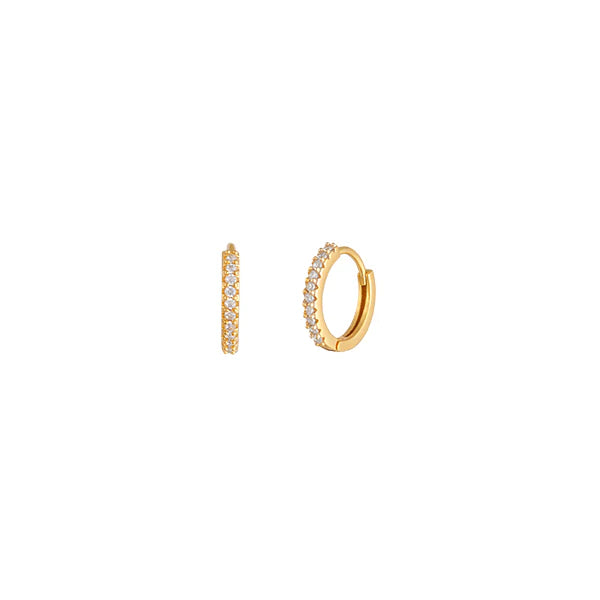 Bianc 18C Gold Plated Sterling Silver Pixie,Cubic Zirconias Huggies