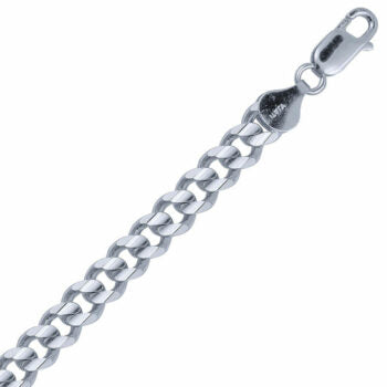 Sterling Silve Rodioum Plated 5.5Mm Concave Curb Chain - 50Cm