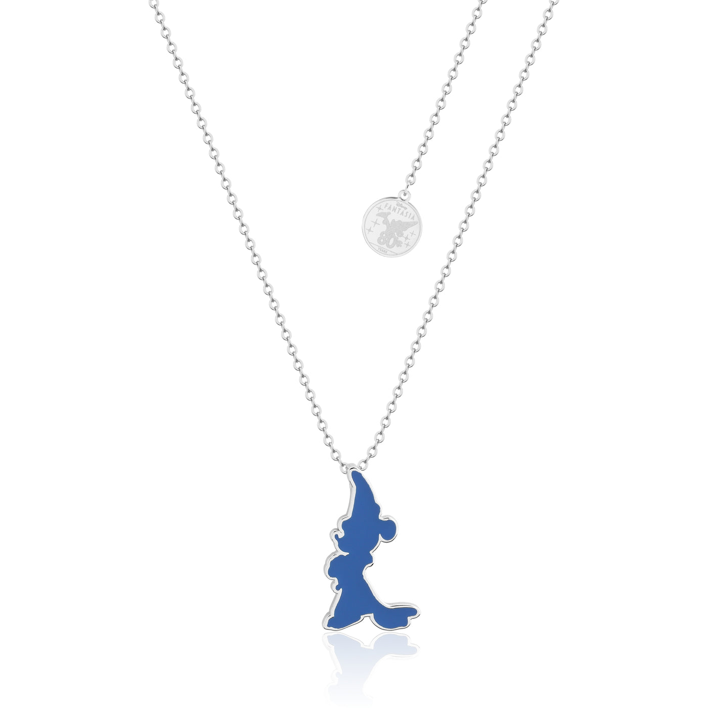 Disney Couture White Gold Plated Mickey Enamel Silhouette Necklace
