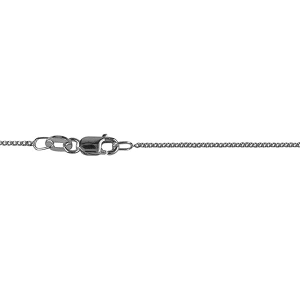 Sterling silver Diamond Cut Curb Chain 40Cm+Extension
