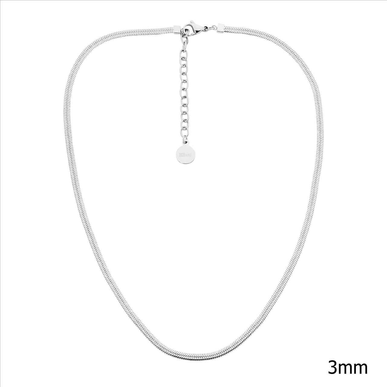 Stainless Steel 3Mm Herringbone Chain 40Cm+5Cm Extention