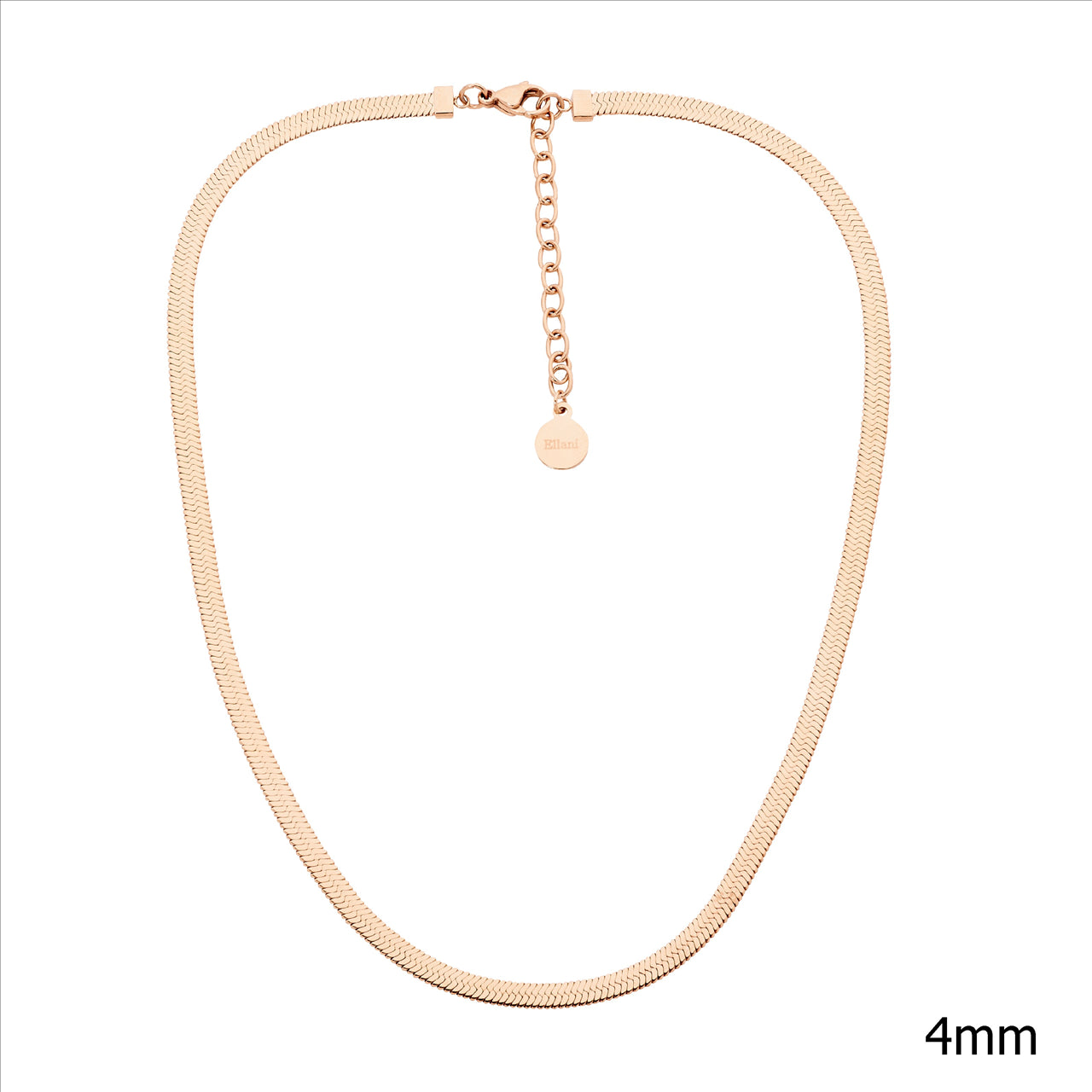 Rose Gold Plated Herringbone Chain 40Cm+5Cm