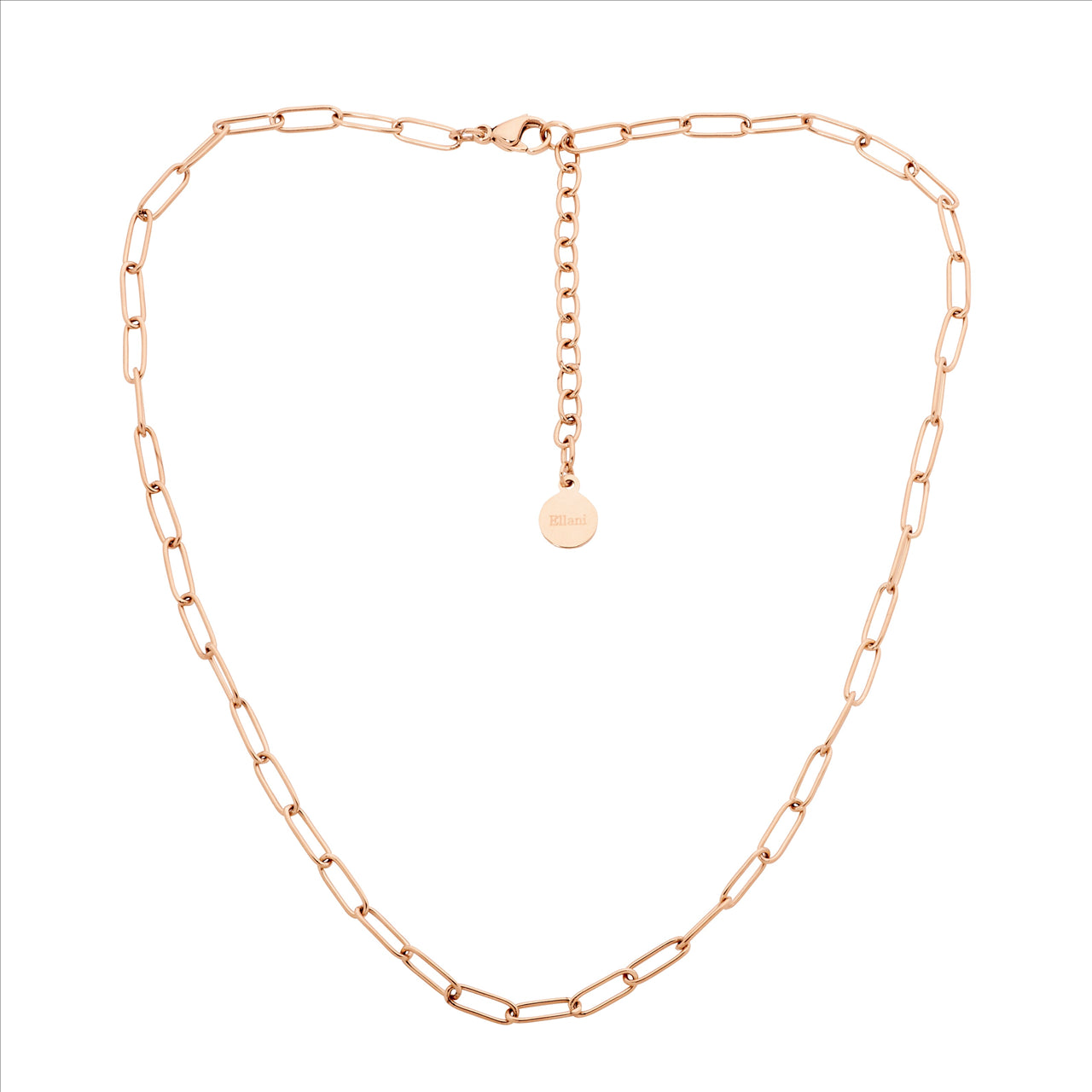 Rose Gold Plated Paperclip Chain 40Cm+5Cm Extention