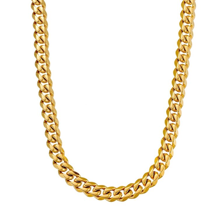 Blaze Stainless Steel Gold Plated 55Cm Curb Chain