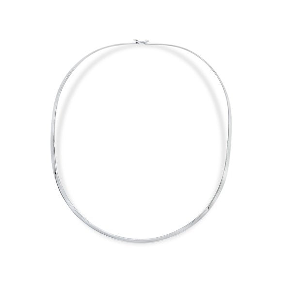 Sterling Silver Oval 4Mm Choker With Clasp