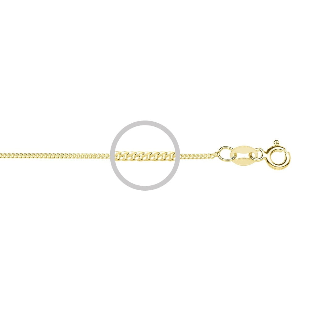 Sterling Silver Gold Plated Fine Curb Chain 38Cm