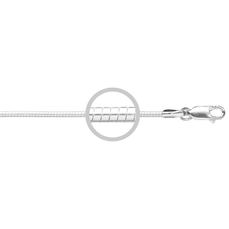Sterling Silver Round Omega Chain