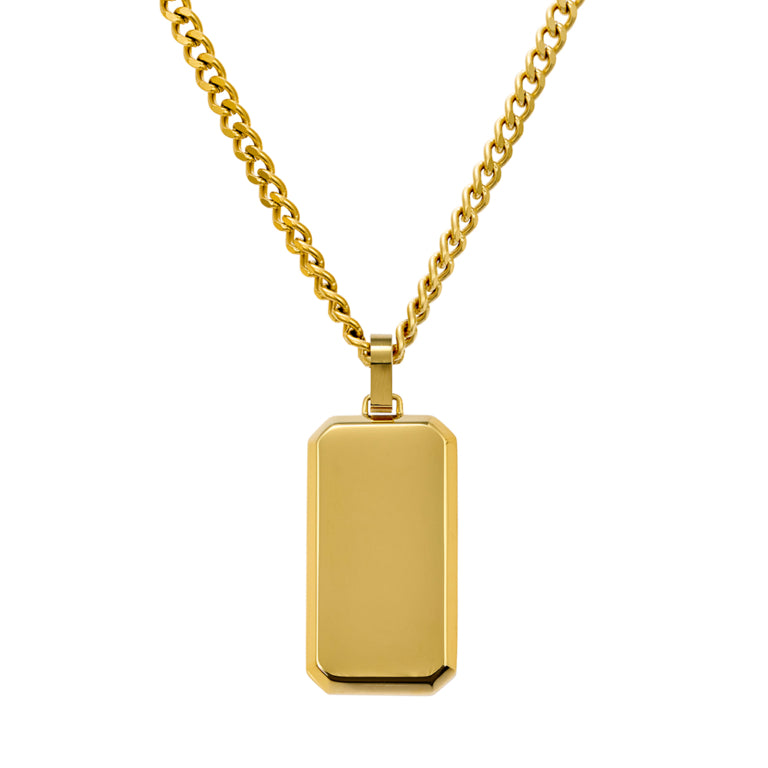 Blaze St/St Cuban Chain Necklace,Bevelled Edge