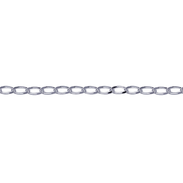 Sterling Silver Diamond Cut Long Curb Chain