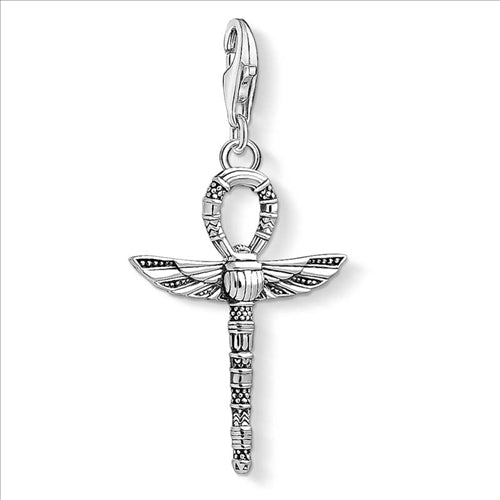 C/Club Ankh Sign Beetle Black Cz Small Charm