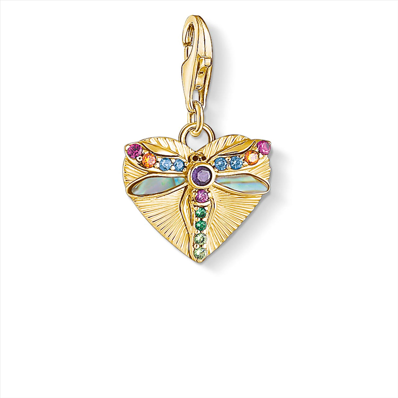 Thomas Sabo Gold Plated Dragonfly Heart Charm