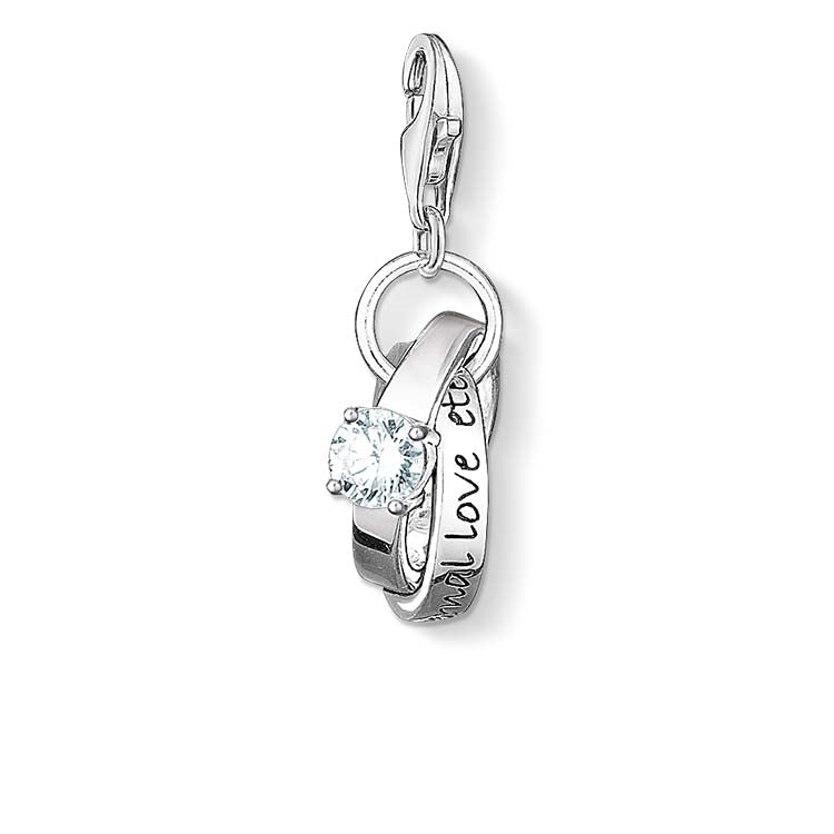 Thomas Sabo Silver Cubic Zirconia Wedding Ring Charm