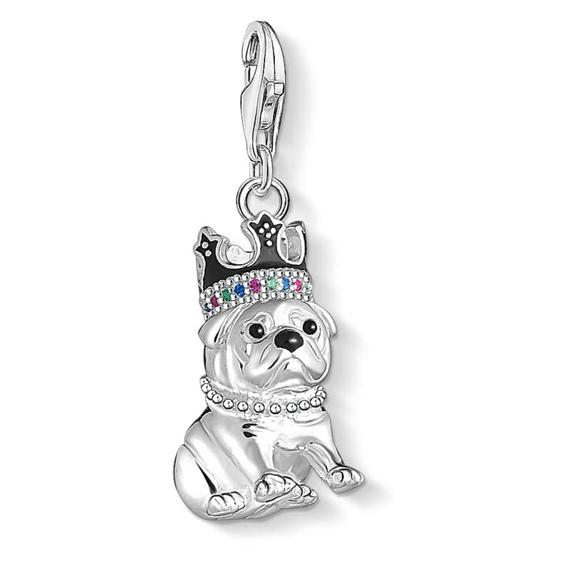 Thomas Sabo Silver Cubic Zirconia Pug Dog Charm