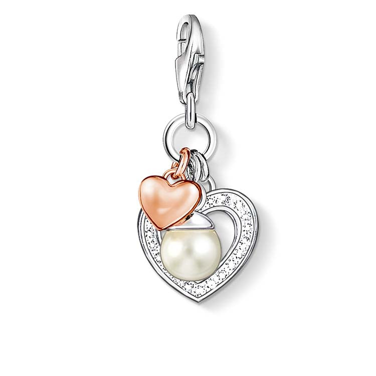 Thomas Sabo Heart &Fresh Water Pearl Charm