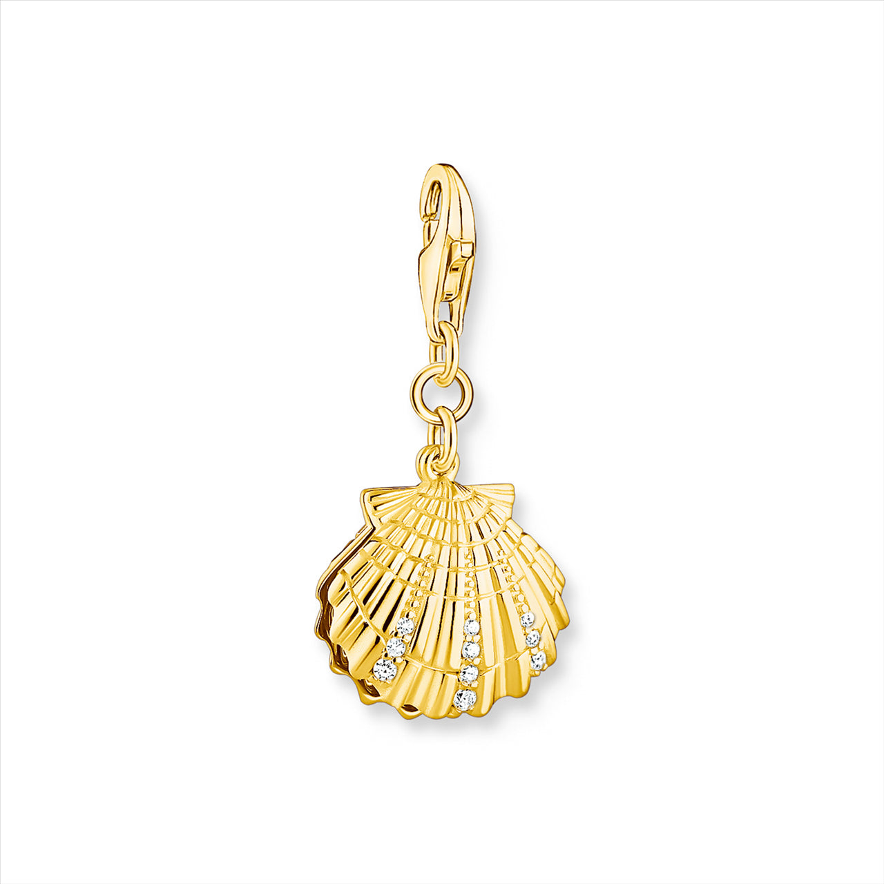 Thomas Sabo Gold Plated Fresh Water Pearl In Shell Charm