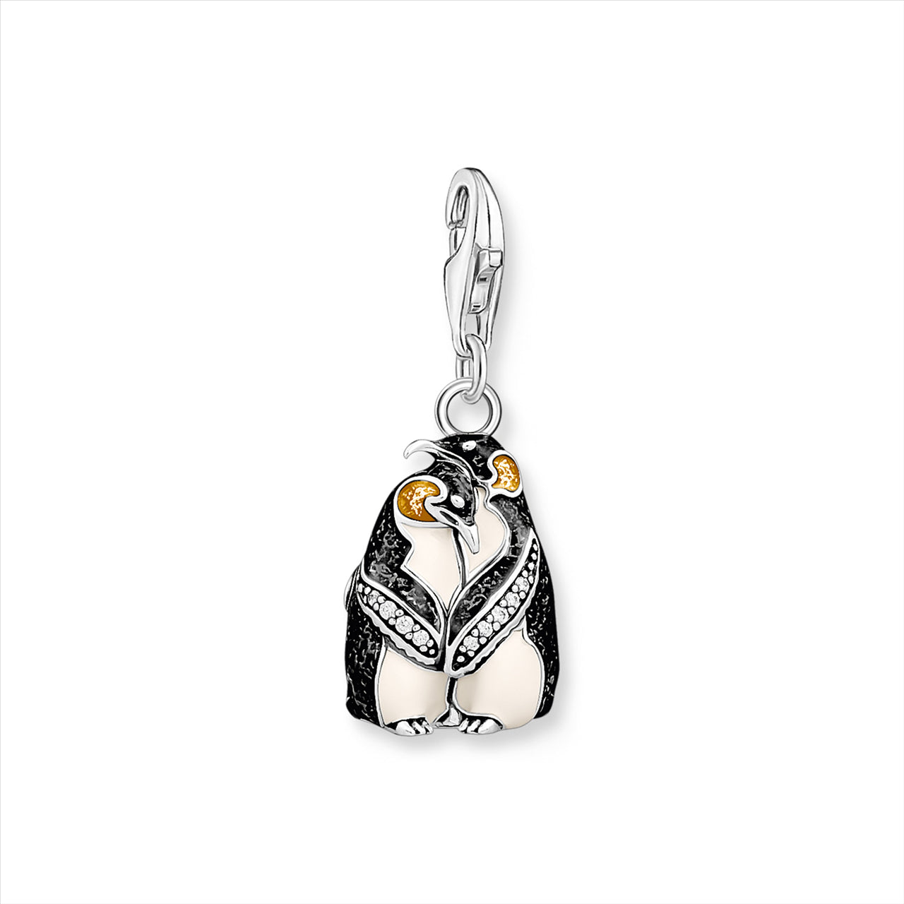 Thomas Sabo Silver Black Enamel Penguins Charrm