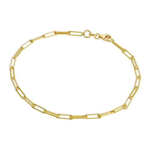 Silver Essential Gold Plated Paperchlip Anklet