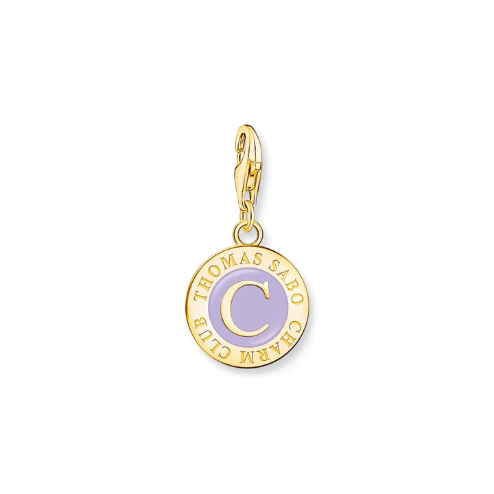 Thomas Sabo Sterling Silver Gold Plated Charmista Purple Member Coin