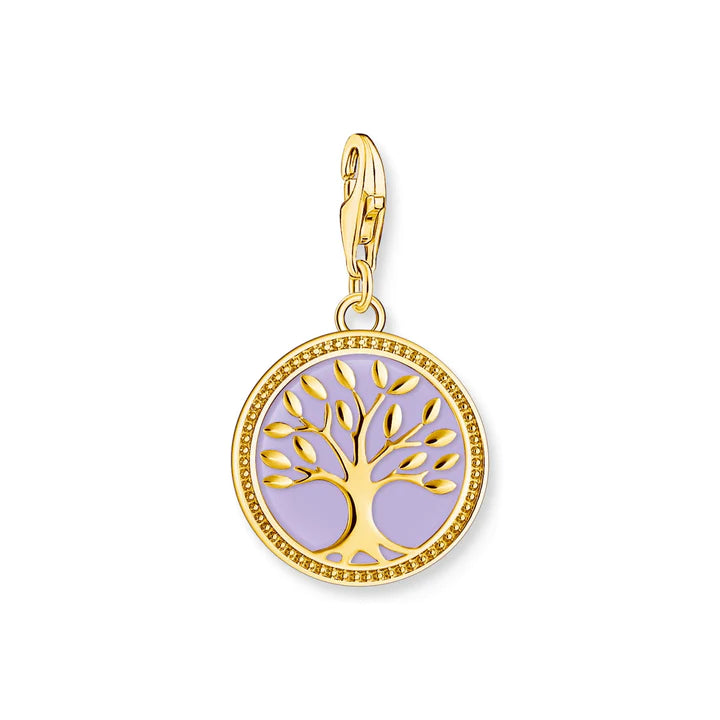 Thomas Sabo Charm Club Sterling Silver Gold Plated Charmista Purple Tree Of Life
