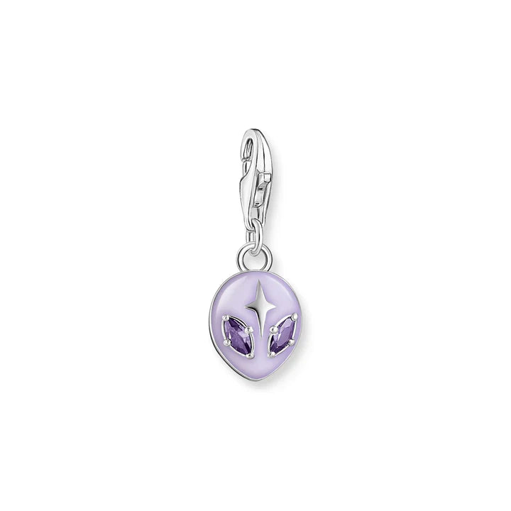 Thomas Sabo Sterling Silver Charmista Glow Purple Alien Cz