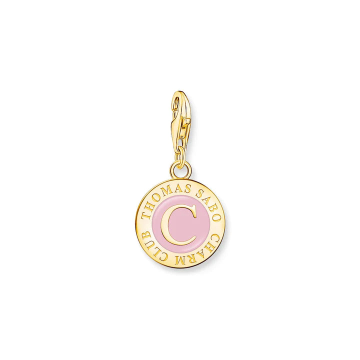 Thomas Sabo Sterling Silver Gold Plated Charmista Pink Member Coin