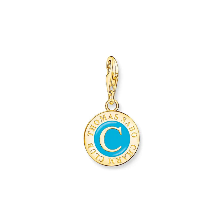 Thomas Sabo Charm Club Sterling Silver Gold Plated Charmista Blue Member Coin