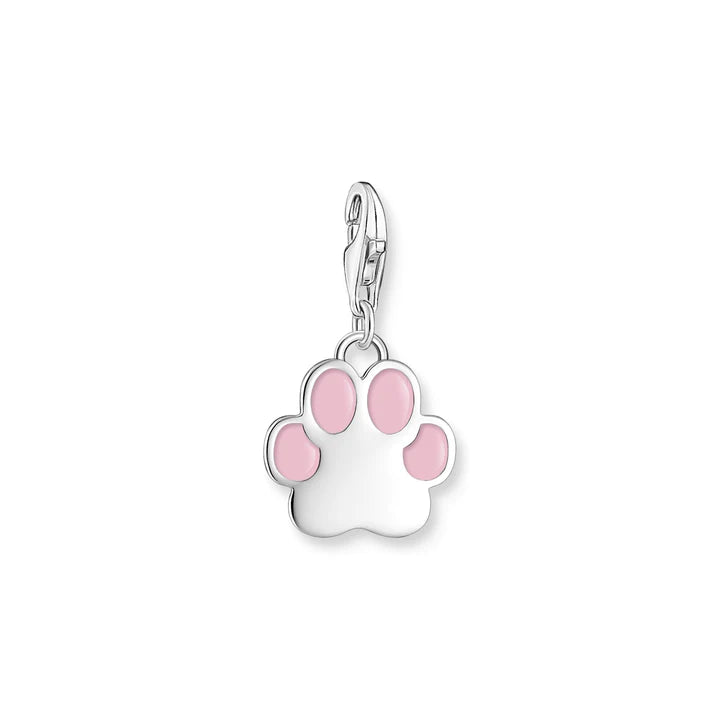 Thomas Sabo Charm Club Charmista Pink Paw Print Sterling Silver Charm