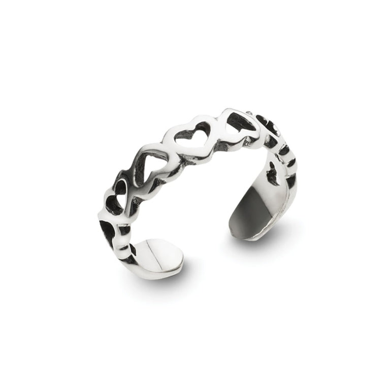 Sterling Silver Open Heart Toe Ring