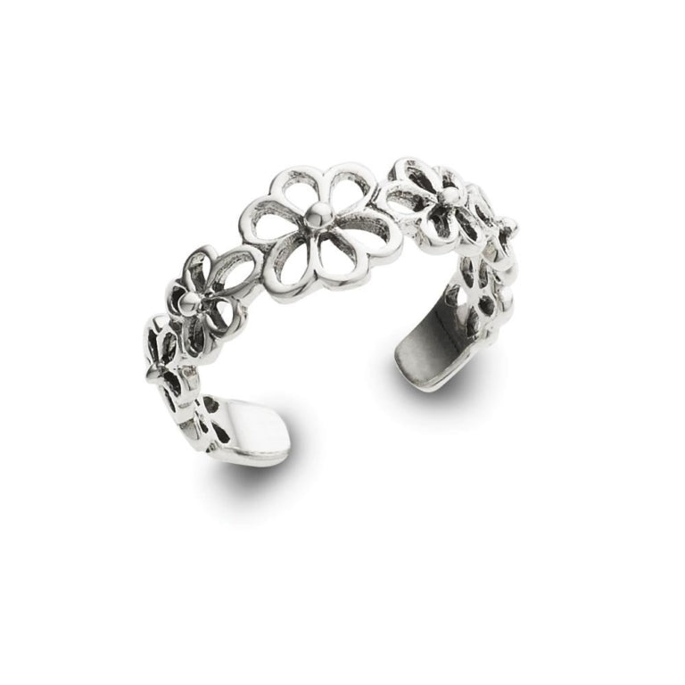 Sterling Silver Flower Toe Ring