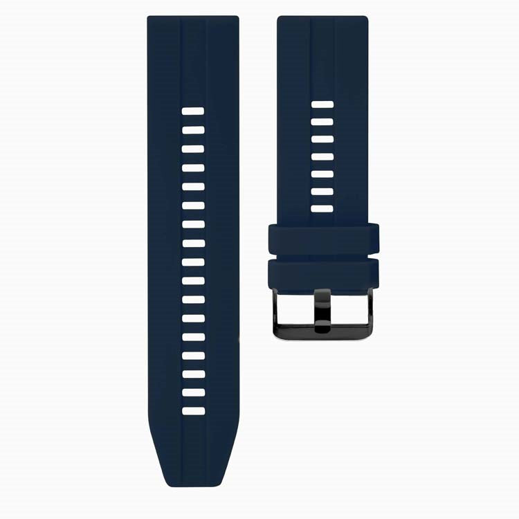 Silicone Strap Blue Sterling Silver Buckle 22Mm Watch Band