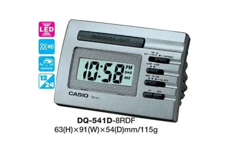 Casio Desktop Digital Clock Silver Led Alarm