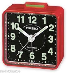 Casio Alarm Clock Red With Blk Face
