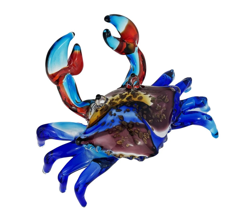 Art Glass Blue Swimmer Crab