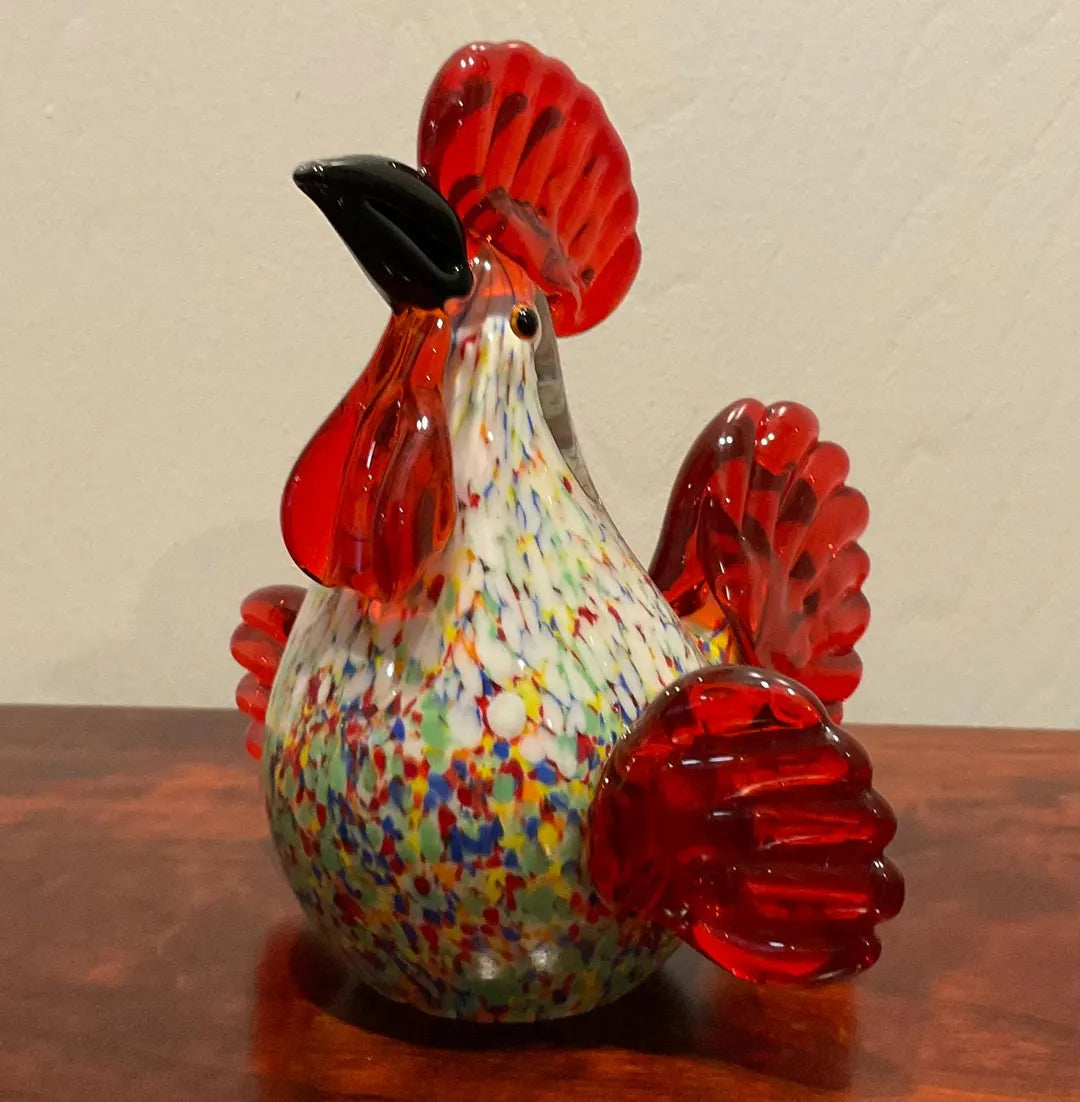 Art Glass Chicken Colourful