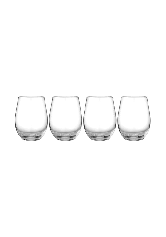 Tempa Stemless Wine Tumber Lead Free Crystal Set Of 4 Glasses