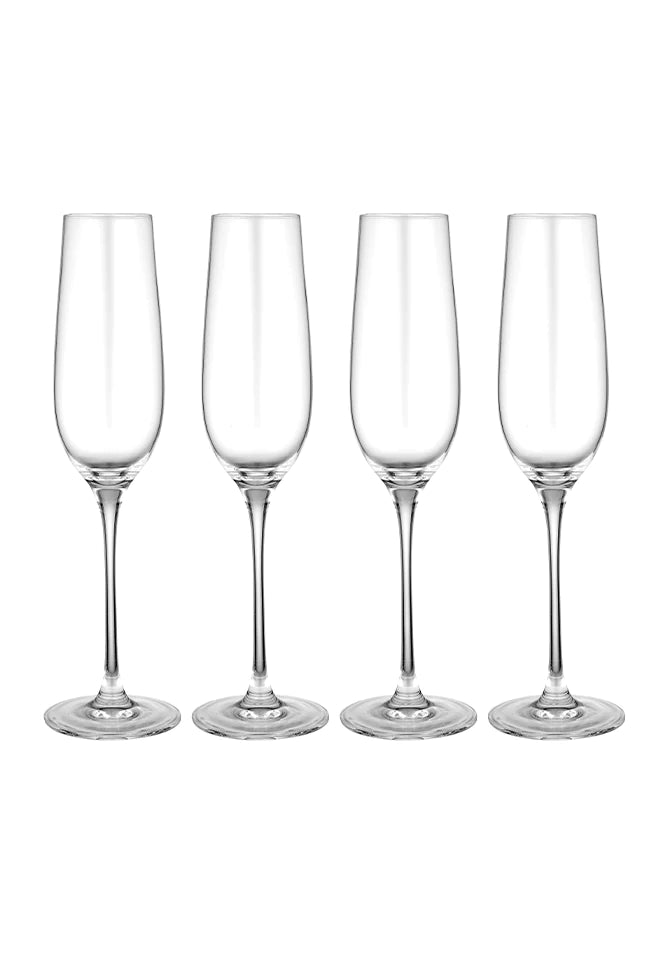 Tempa Quinn Champagne Lead Free Crystal Set Of 4 Flute Glasses