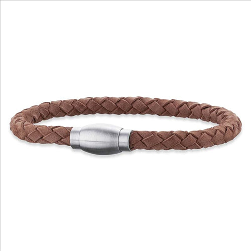 Brown Leather Bracelet 22Cm