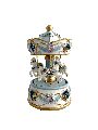 Carousel 3 Three Horse Petite Blue