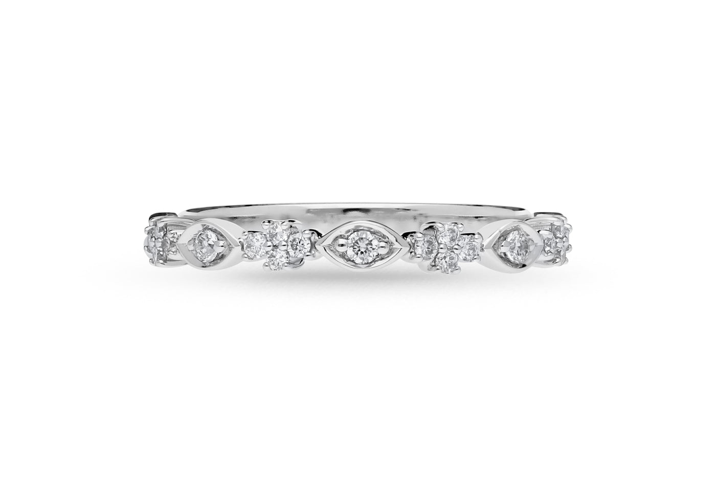 The Indira - Round Brilliant Cut Diamond Band Ring