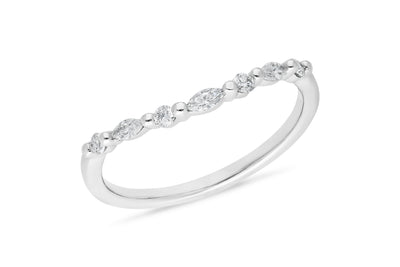 The Greta - Marquis & Round Briiliant Cut Diamond Curved Band Ring