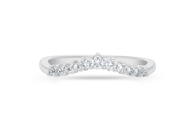 The Flora - Round Brilliant Cut Diamond Curved Band Ring