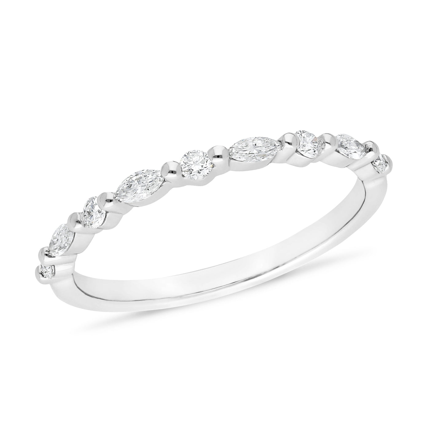 The Beatrice - Round Briiliant & Marquis Cut Diamond Band Ring