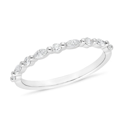 The Beatrice - Round Briiliant & Marquis Cut Diamond Band Ring