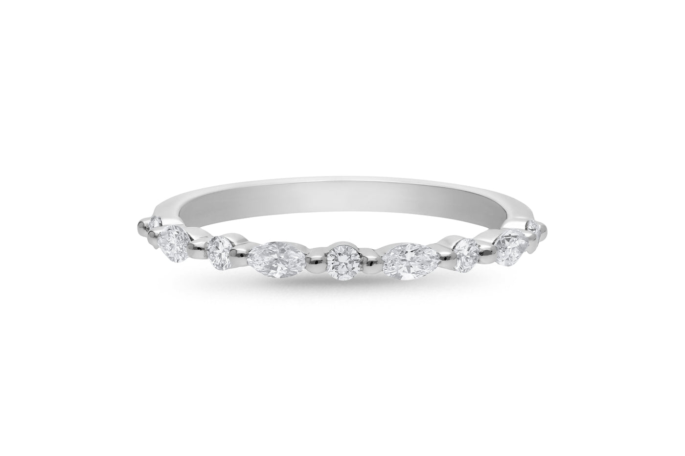The Beatrice - Round Briiliant & Marquis Cut Diamond Band Ring