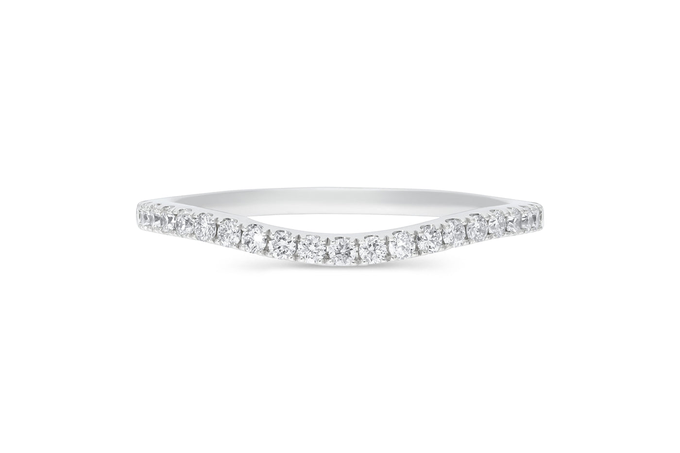 The Anya - Round Brilliant Cut Diamond Curved Band Ring