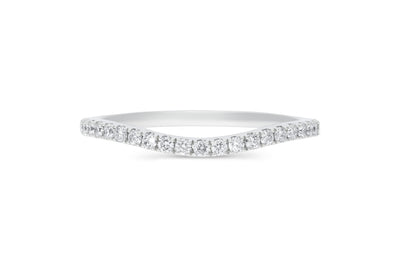 The Anya - Round Brilliant Cut Diamond Curved Band Ring