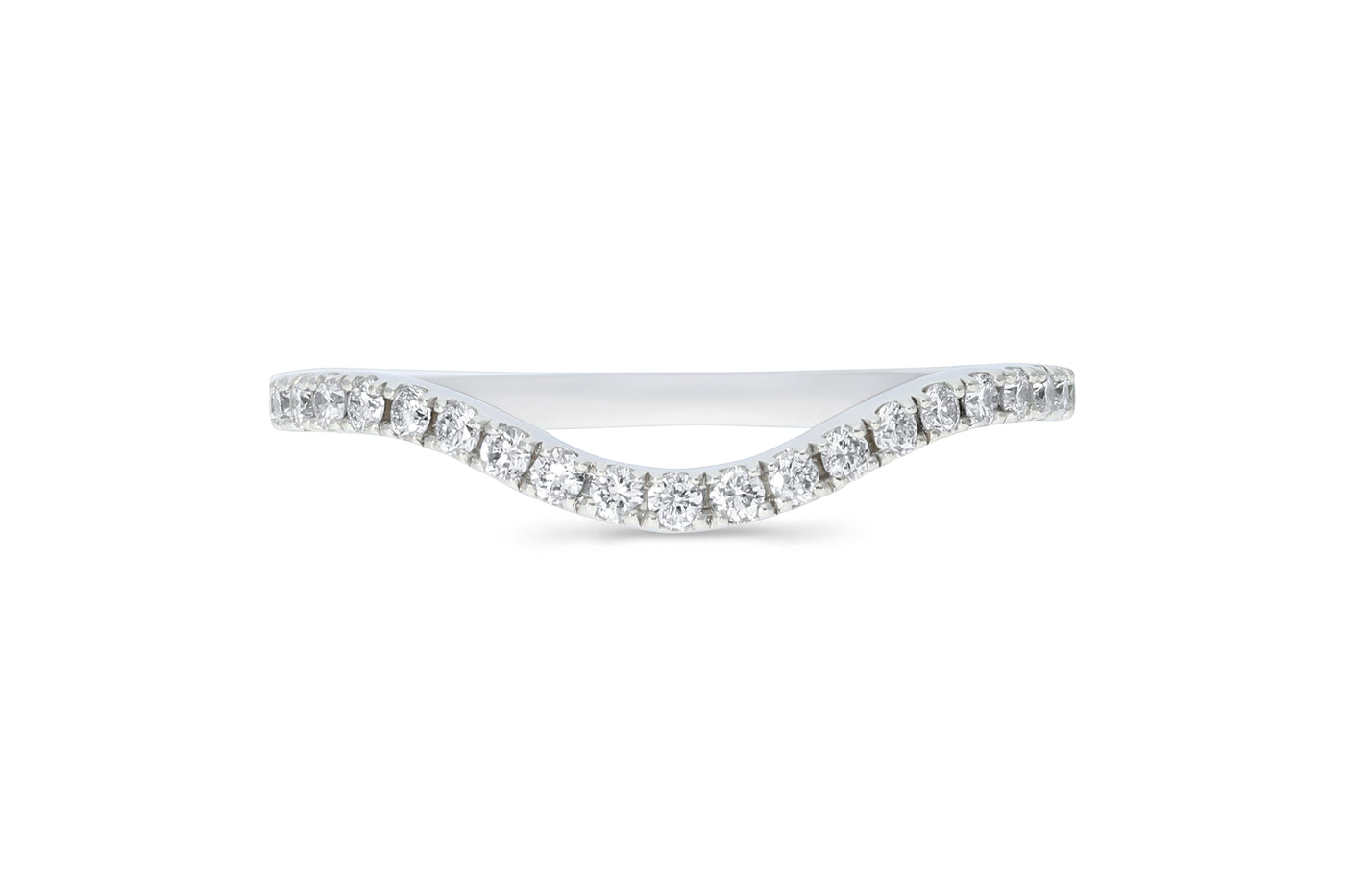 The Winona - Round Brilliant Cut Diamond Curved Band Ring