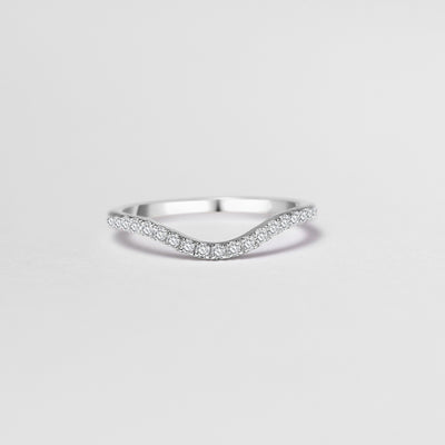 The Winona - Round Brilliant Cut Diamond Curved Band Ring