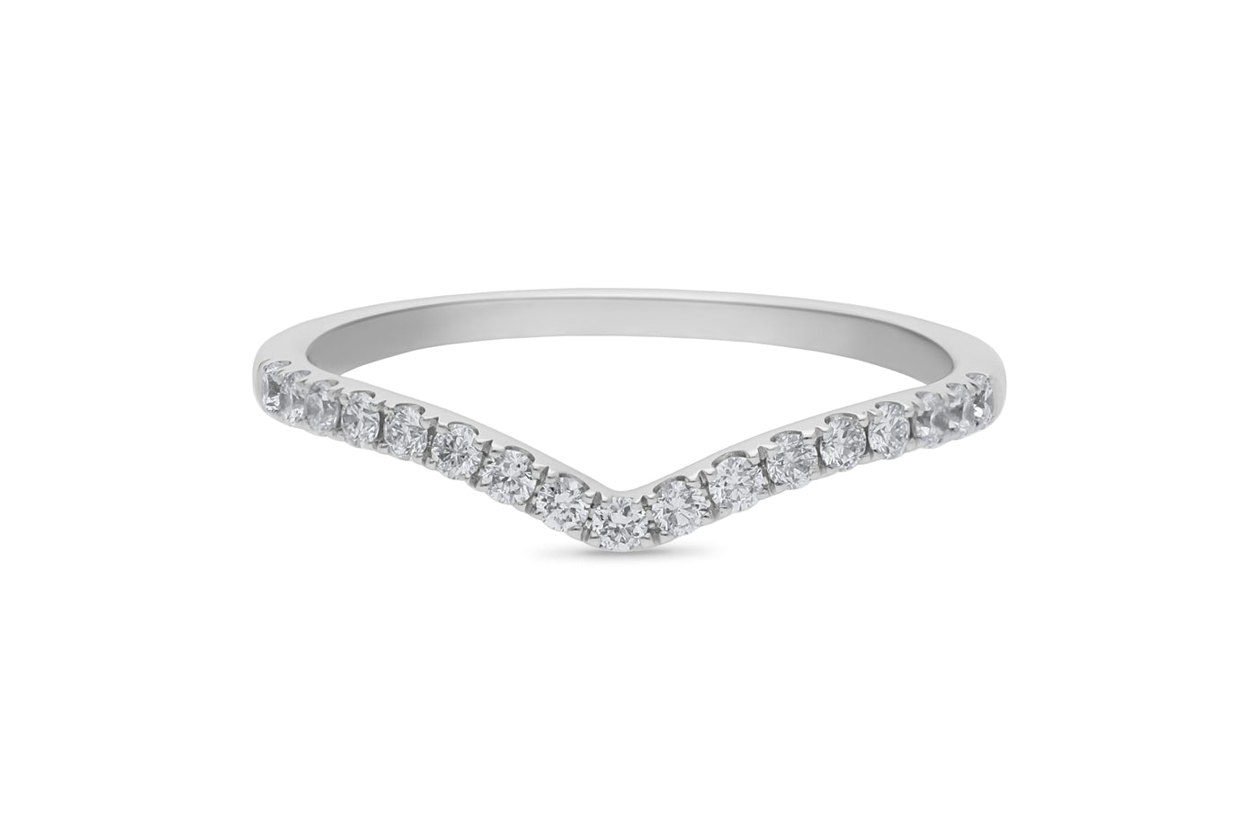 The Violet - Round Brilliant Cut Diamond Curved Band Ring