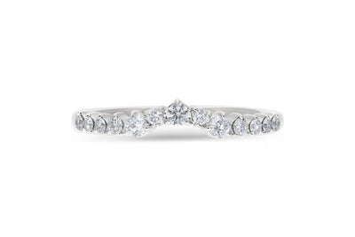 The Tessa - Round Brilliant Cut Diamond Curved Band Ring